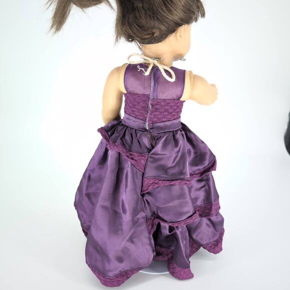 Unbranded Deep Purple Ankle Length Doll Formal Lined Dress for 18 inch Dolls GUC - Picture 4 of 12